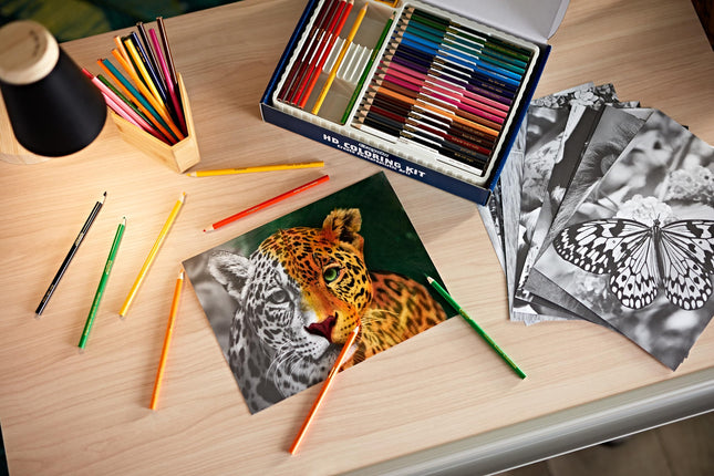 Crayola HD Coloring Kit, 40 Colored Pencils & 20 Premium Coloring Pages, Gift