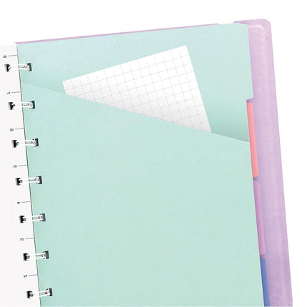 FILOFAX Refillable Pastel Notebook, A5 (8.25" x 5") Orchid - 112 Cream moveable Pages - Index, Pocket and Page Marker (B115054U)