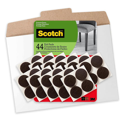 Scotch FP821-44NA 1 Inch Felt Easy to Open Packaging, Brown, 44 Pads