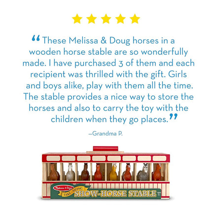 Melissa & Doug Écurie Cheval de spectacle | Coffret de jeu en bois, jouets animaux pour filles et garçons | Âge 3-5+