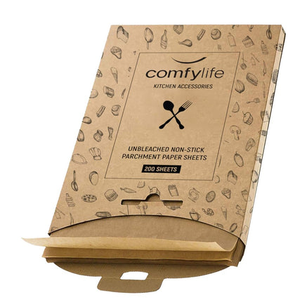 Comfylife 200 Parchment Paper Sheets - No Curl, Te