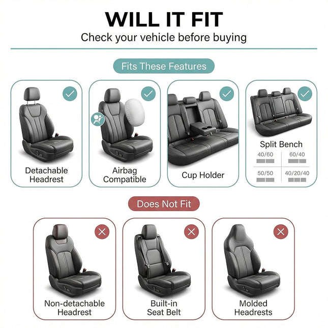 FH Group FB030MINT115 Universal Fit Full Set Mint Automotive Seat Covers fits most Cars, SUVs, and Trucks (Side Airbag Compatible with Split Bench)