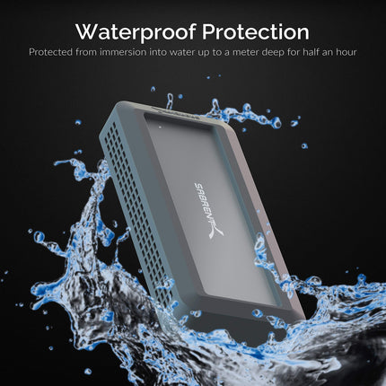 SABRENT External SSD 1TB Water Proof Portable Hard Drive NVMe USB 3.2x2 1000 MB/s Read with Bumper Guard, USB Cables Included, External M.2 SSD, 2.85 in Length (SB-1TB-NAWP)