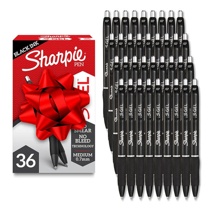 Sharpie S-Gel Gel Pens Drawing Pens Gel Ink For Journaling Writing Coloring Medium Point (0.7Mm) Black Ink Pen 216 Count, Pack of 6
