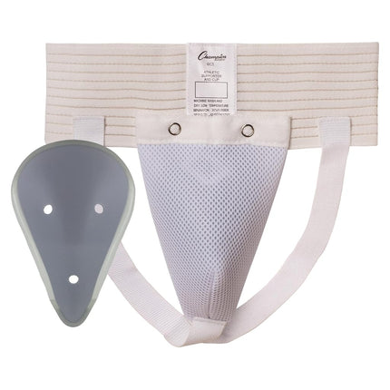 Protector atlético y copa Champion Sports 10CSXL para hombre, blanco, talla extragrande