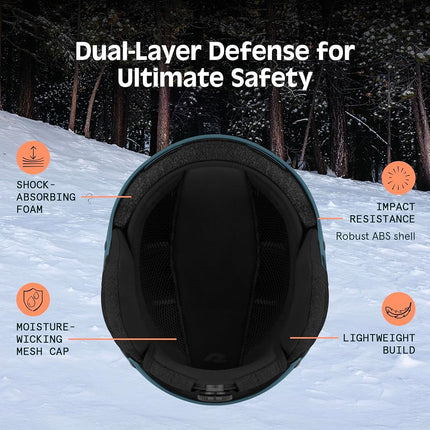 Casco de esquí y snowboard Retrospec Comstock para adultos con 10 ventilaciones, azul superior mate, talla M 55-58 cm (4830)