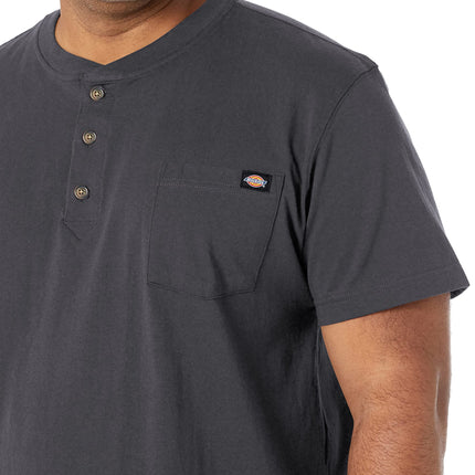Dickies Men's Heavyweight Henley, Charcoal, Large