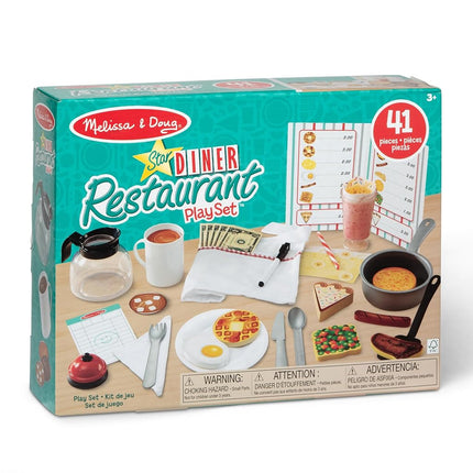 Melissa & Doug Star Diner Restaurant Play Set House (41 Piece)