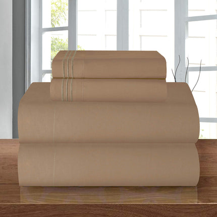Juego de Sábanas Elegant Comfort, Bolsillo Profundo hasta 16 pulgadas, Microfibra, Gris Topo, California King