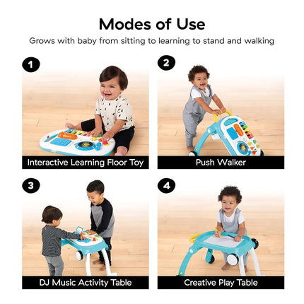 Baby Einstein, Musical Mix ‘N Roll 4-in-1 Activity Walker and Table, Educational Push Along Toy, 4 Languages, 100+ Melodies and Phrases, Ages 6 Months +