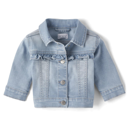 The Children's Place baby girls Ruffle Denim Jacke