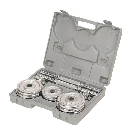 Sunny Health & Fitness Adjustable 15 kg Dumbbell Set with Carry Case
