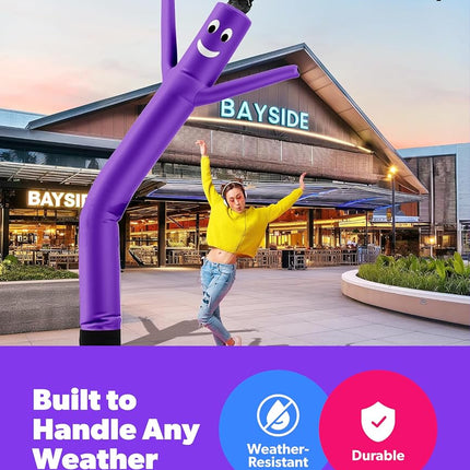 LookOurWay Air Dancers Inflatable Tube Man Attachment - 10 Feet Tall Wacky Waving Inflatable Dancing Tube Guy for Business Promotion - Blower Not Included - Purple
