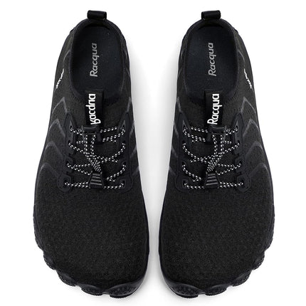 Racqua Water Shoes Quick Dry Barefoot Beach Aqua Sport Swim Surf Pool Hiking Diving Walking for Men Women Black EU 48=UK 14.5