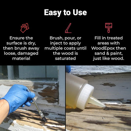 Abatron LiquidWood Epoxy Wood Consolidant, 2 Quart Kit, Part A & B