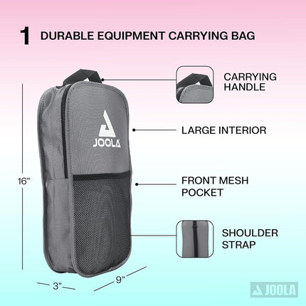 Ensemble de pickleball JOOLA Ben Johns - Fabriqué en fibre de verre renforcée et en polypropylène alvéolaire - Comprend 2 raquettes, 4 balles et un sac de pickleball JOOLA