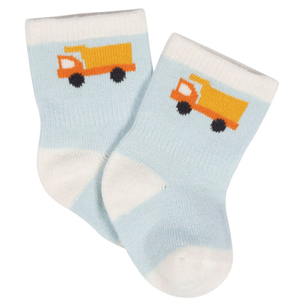 Gerber Unisex Baby 8-Pair Wiggle-Proof Sock, Transportation Zone, 6-9 Months