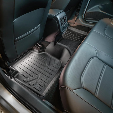 SMARTLINER Tapis de sol 2 rangées, toutes saisons, ajustement personnalisé, noirs, compatibles avec Volkswagen Passat 2012-2019 (compatible uniquement avec les modèles à transmission automatique)