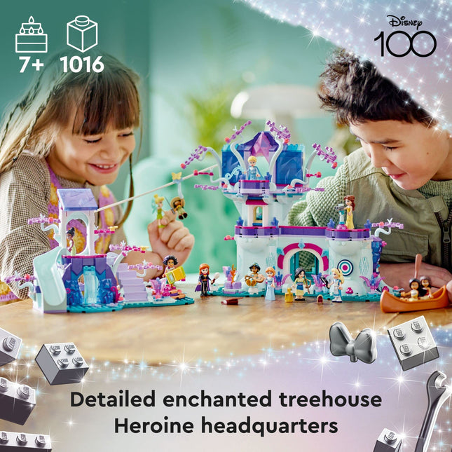 LEGO Disney La Casita del Árbol Encantada 43215 Casa del Árbol Construible de 2 Niveles con 13 Mini Muñecas de Princesas como Jasmine, Elsa y Moana, Disney Clásico para Fans de las Princesas Disney de 7 Años en Adelante