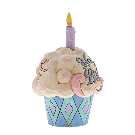 Enesco (4052066) Jim Shore Heartwood Creek Mini Birthday Cupcake Stone Resin Figurine, 3.75", Multicolor