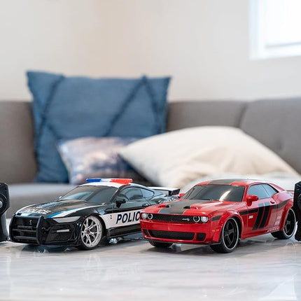 Jada Toys Hyperchargers 1:16 2020 Ford Mustang Shelby GT500 & 2019 Dodge Challenger SRT Remote Control Car, Toys for Kids and Adults