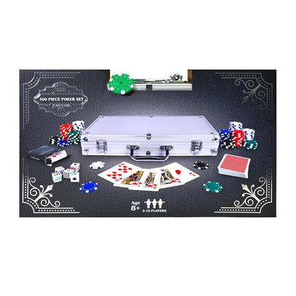 Sunny Days Entertainment Elbow Room Games 300 Piece Poker Set, Includes Colored Chips, Dice, Dealer and Blind Chips, Deck of Cards in a Carrying Case