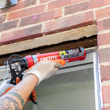 Loctite PL Premium Max Construction Adhesive, Versatile Construction Glue for Wood, Concrete, Stone & More - 9 fl oz Cartridge, Pack of 12