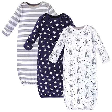 Hudson Baby Baby Girls' Cotton Gowns, Rocket Ship,