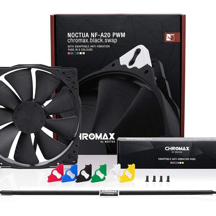 Noctua NF-A20 PWM chromax.black.swap, High-Performance Quiet Fan 200mm