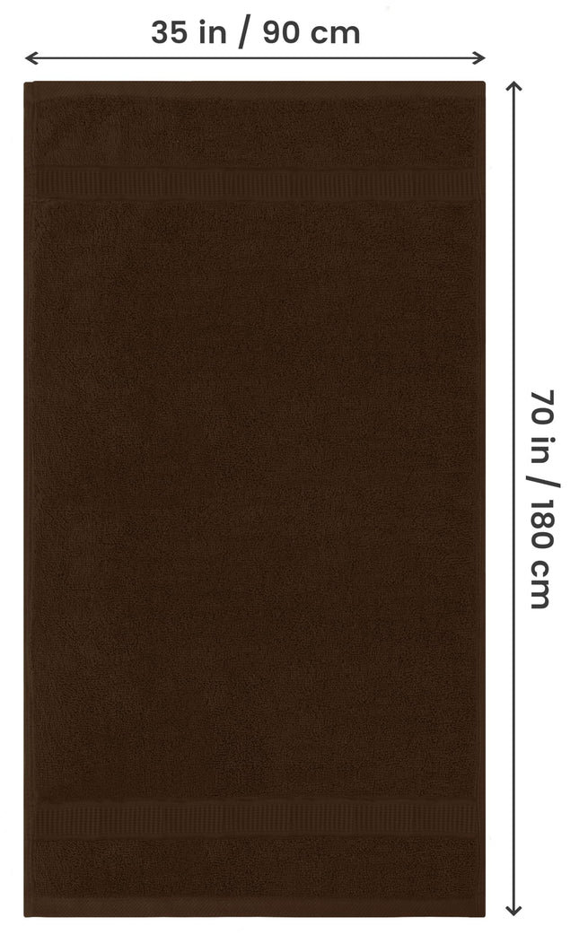 Utopia Towels - Luxurious Jumbo Bath Sheet (35 x 70 Inches, Dark Brown) - 600 GSM 100% Ring Spun Cotton Highly Absorbent and Quick Dry Extra Large Bath Sheet - Super Soft Hotel Quality Towel (2-Pack)