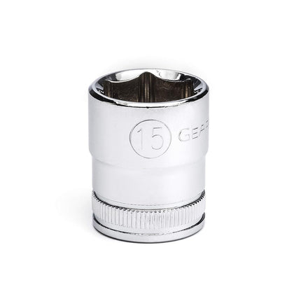 GearWrench 3/8" Drive Standard Metric Socket 15mm, 6 Point - 80383