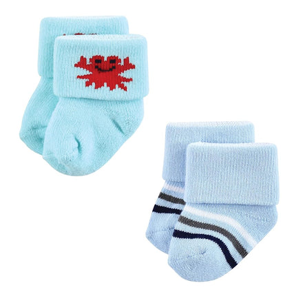Hudson Baby Calcetines de bebé de algodón rico para recién nacida y rizo, criaturas marinas, paquete de 12, 6-12 meses