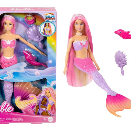 ​Barbie Mermaid Doll, Malibu with Pink Hair and Pe