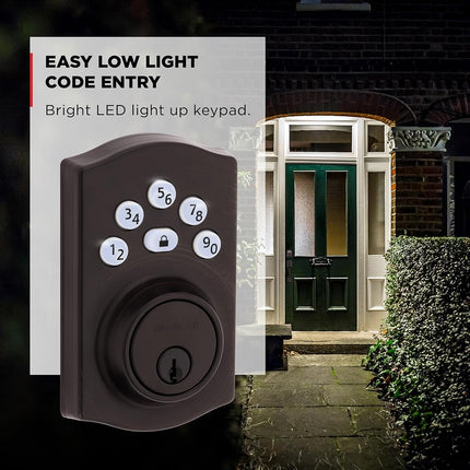 Kwikset Powerbolt 240 5-Button Keypad Venetian Bronze Traditional Electronic Deadbolt Door Lock, Featuring Convenient keyless Entry, Customizable User Codes and auto Locking