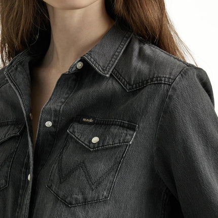 Camisa vaquera de botones para mujer, modelo Boyfriend de Wrangler, Nashville, talla XXL