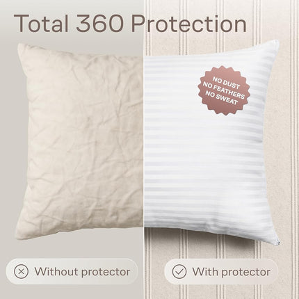 (4 Pack King Zip) - King 4 Pack Pillowcases Protectors Zippered Anti Shrink White Premium 200 300 Thread Count Cotton Sateen Set Hypoallergenic Cases Hotel Quality Covers Encasements