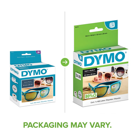 DYMO Authentic LW Price Tag Labels, DYMO Labels for LabelWriter Printers, White, 15/16" x 7/8", 1 Roll of 408