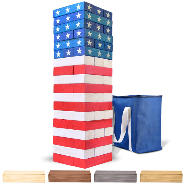 GoSports Giant Wooden Toppling Tower - Stacks Up t