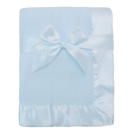 TL Care Fleece Blanket with Satin Trim, Blue, 3/8", for Boys and Girls