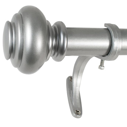 Decopolitan 278656836 1-Inch Urn Single Window Treatment Rod Set, 36 to 72-Inch, Antique Silver