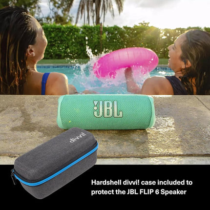 JBL Flip 6 (bleue) + pack avec étui rigide de protection divvi!