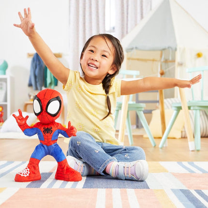 SPIDEY AND HIS AMAZING FRIENDS Marvel Dance 'N Crawl Spidey Interactive Plush Toy with 20 Phrases & Sounds, 2 Songs, Superhero Toy for Ages 3+