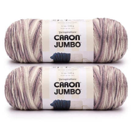 Caron Jumbo Gravel Yarn - Lot de 2 pelotes de 340 g/12 oz - 100 % acrylique - #4 Worsted (moyen) - 544 mètres - Tricot/Crochet