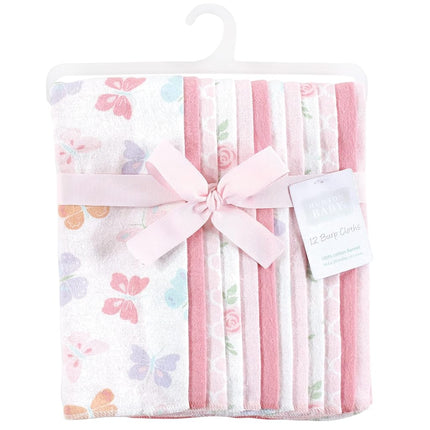 Paquete de paños de tela de franela de algodón Hudson Baby unisex, mariposa pastel, talla única