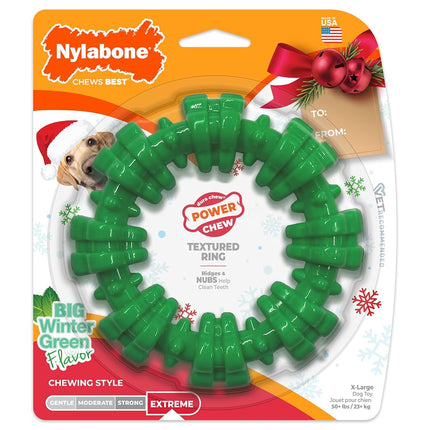 Nylabone Holiday Edition Textured Ring Power Chew 