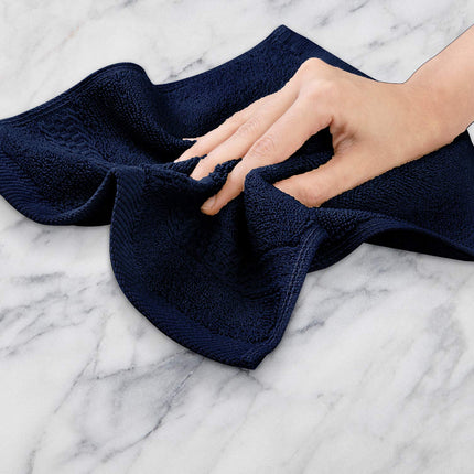 Utopia Towels Juego de toallitas de primera calidad, 30 x 30 cm, toallas faciales 100 % algodón de 600 g/m², toallas de mano altamente absorbentes y suaves, paquete de 12, azul marino