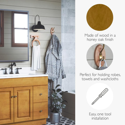 Design House 561209 Dalton Toilet Paper Holder, Honey Oak Finish