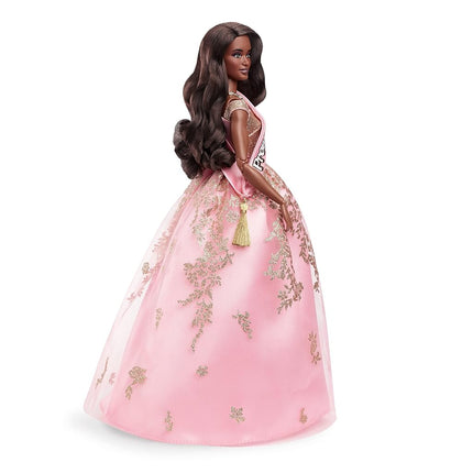 Barbie The Movie Doll, President Barbie Collectible Wearing Shimmery Pink and Gold Dress with Sash, HPK05