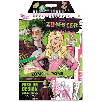 Make It Real Disney Zombies Fashion Design Sketchbook for Girls - Create Outfits for Addison & Bree with Stickers, Stencils, Design Guide - Creative Gift for Kids Ages 6+, Develops Real-World Skills
