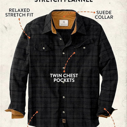 Legendary Whitetails Men's Legendary Flannel Shirt, Great Timberwolf Melange, Large Tall